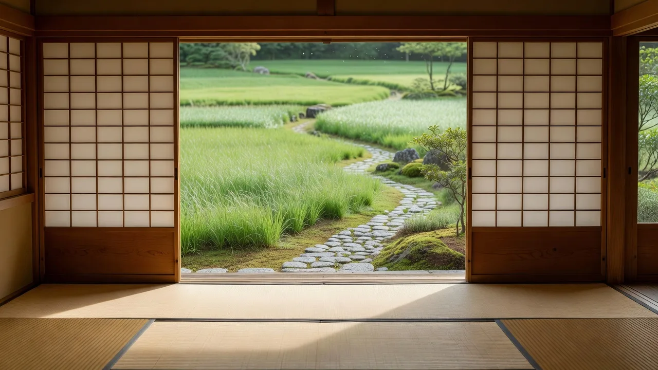 庭を望む畳の間